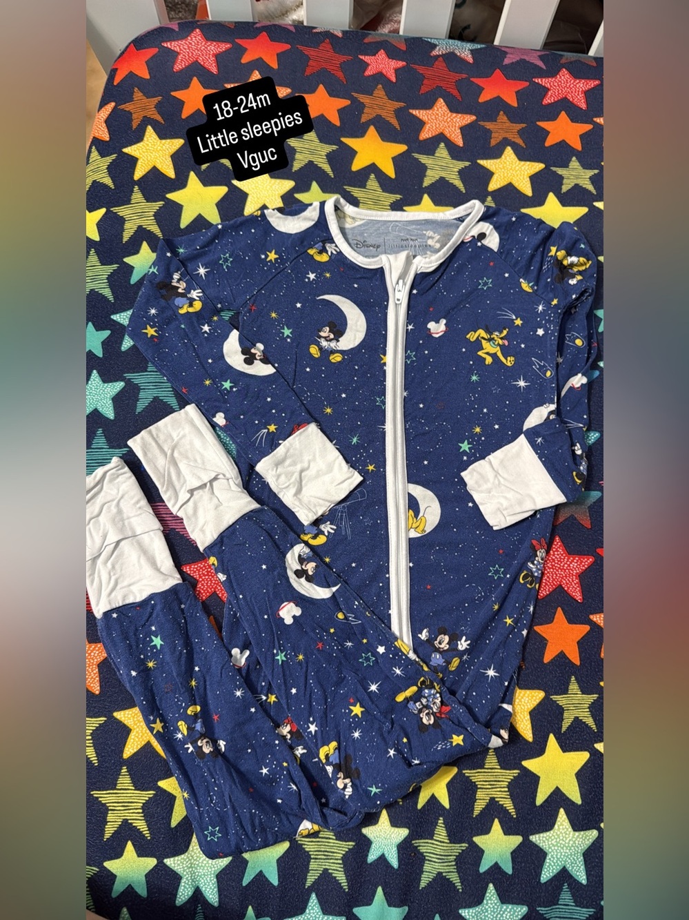 Disney Navy Mickey & Friends Zip-Front Pajama Set
